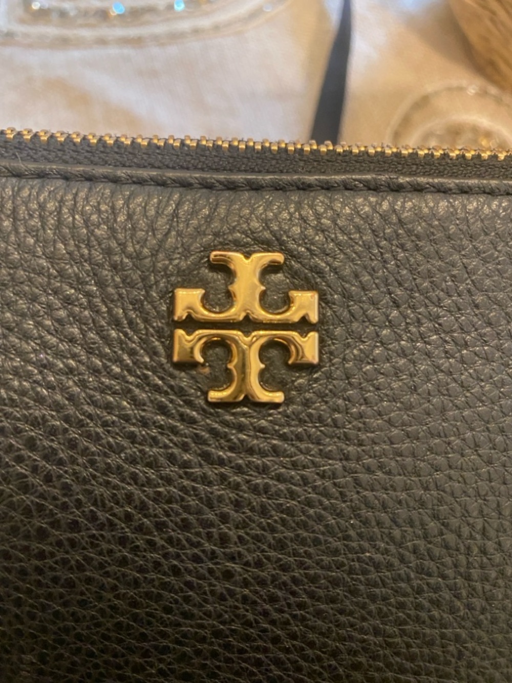 Tory Burch Black Pebbled Leather Logo Crossbody - Picture 8 of 16